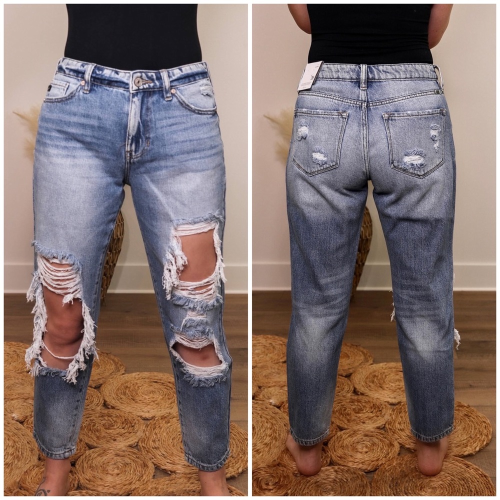 Kancan Distressed Boyfriends Jeans